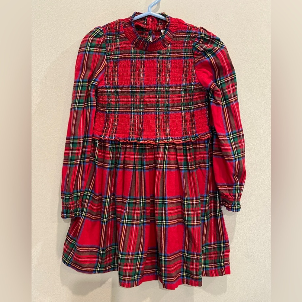 Wonder Nation Red Plaid Cotton Flannel Puckerd Dress